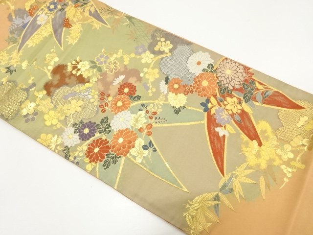 JAPANESE FUKURO OBI / WOVEN KIKU & SAKURA